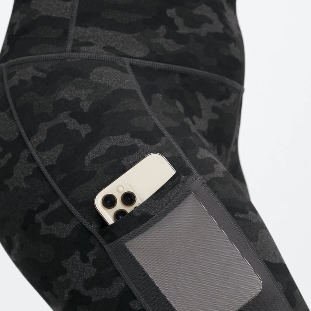 Fabletics High Waist Powerhold Charcoal Camo Gray Print Legging NWT L XL XXL